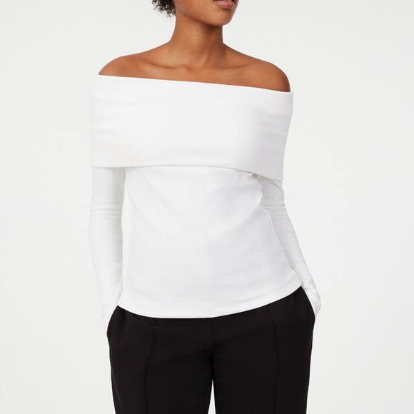 NWT Club Monaco off-shoulder white top - Picture 1 of 3
